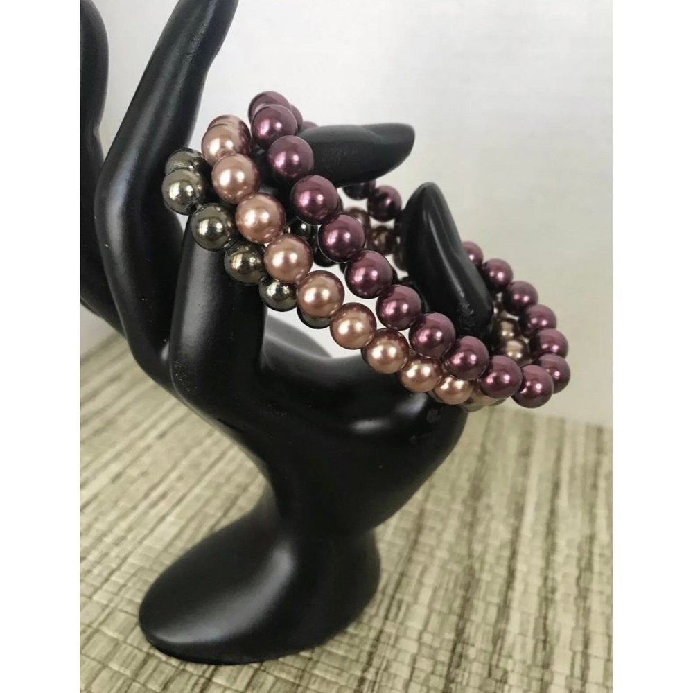 Three Piece Pearl Stretch‎ Bracelets